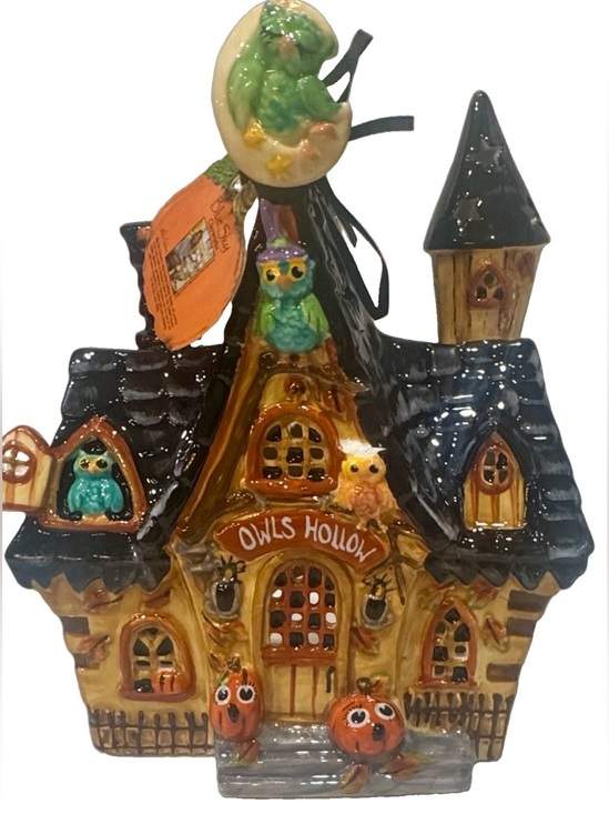 Blue Sky Clayworks Other - Blue Sky Clayworks Halloween/Fall  “Owls Hollow” House Tealight Holder NWT